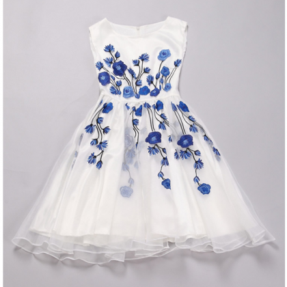FASHION BLUE FLOWER FRESH DRESS